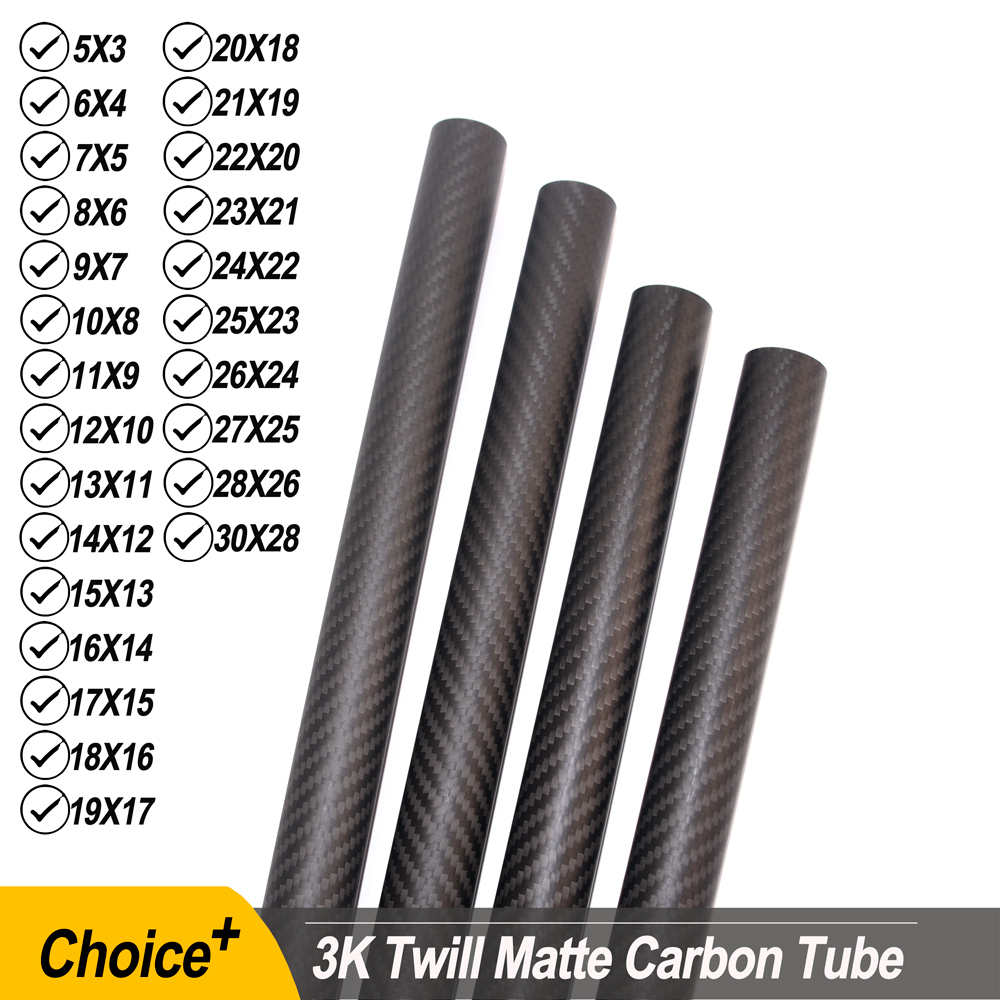 Rc Hobby Youtube - 2 ชิ้น 3 พันคาร์บอนไฟเบอร์หลอด Twill Matte