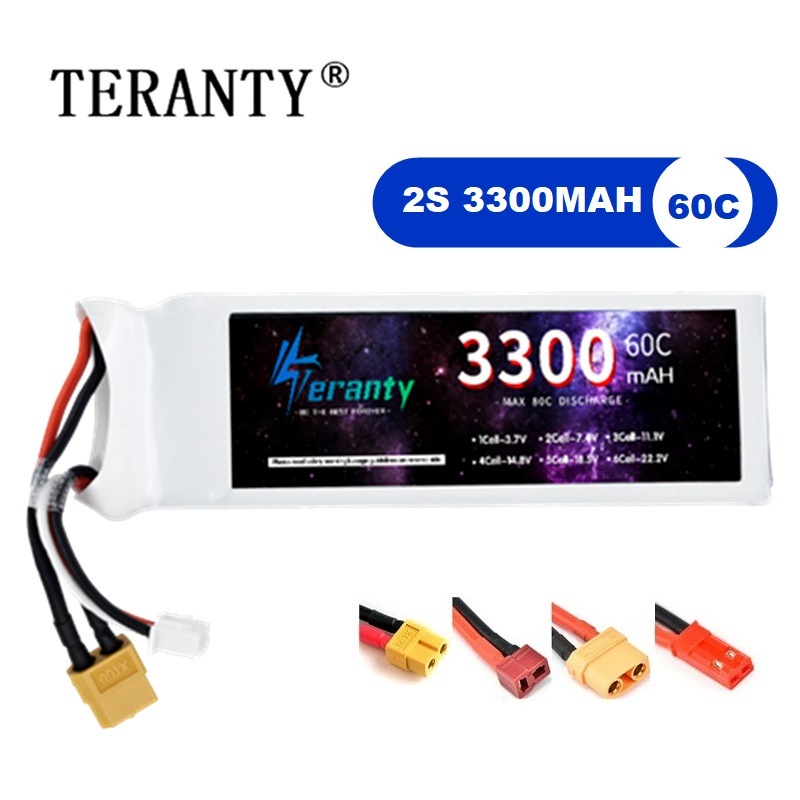 Rc Hobby Boat - 2S 7.4V LiPo แบตเตอรี่ 3300mAh 60C